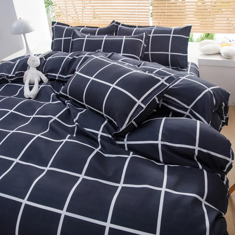 Afralia™ Cartoon Print Bedding Set: Breathable Duvet Cover, Bed Sheet, Pillowcases - Double & Single Sizes
