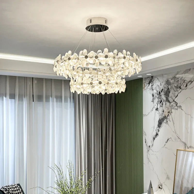 Afralia™ Crystal LED Chandelier: French Style Chrome Plated Pendant Light for Home Decor
