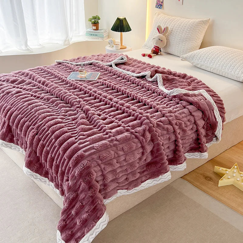 Afralia™ Bamboo Velvet Blanket: Soft Flannel Sofa Cover & Shawlecessory