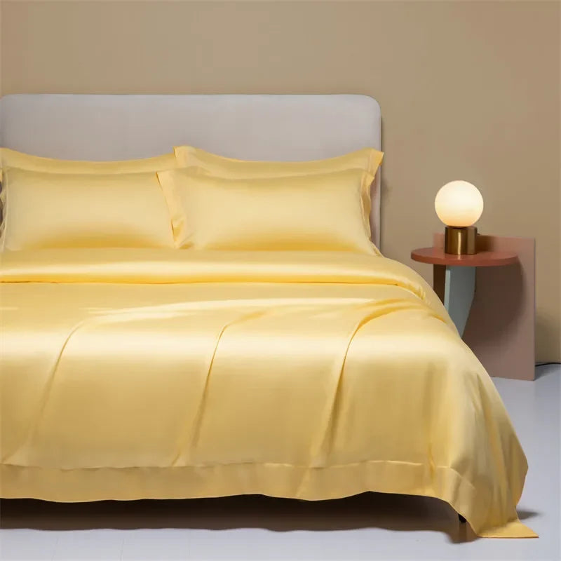 Afralia™ 120S Natural Fabric Bedding Set Summer Cooling Fitted Sheet Skin Friendly Bedclothes