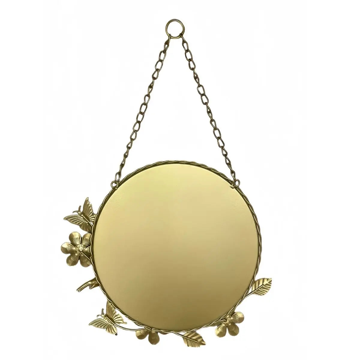 Afralia™ Metal Flower and Bird Decorative Mirror, Wrought Iron Retro American French Style Mirror
