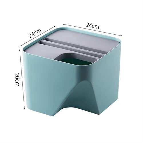 Afralia Stackable Trash Can with Lid Kitchen Waste Bin Bathroom Plastic Paper Basket