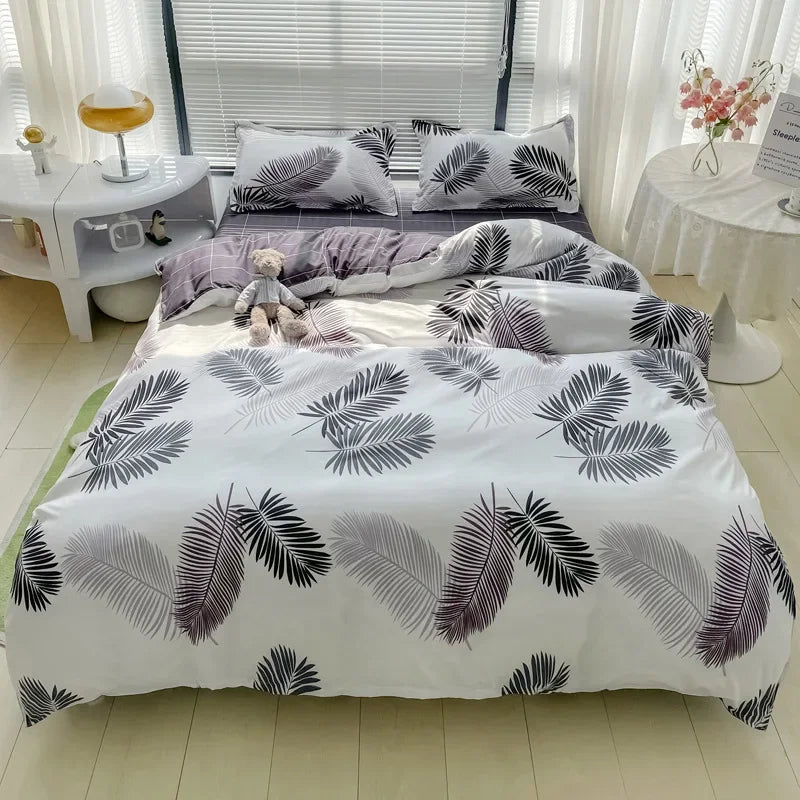 Afralia™ Nordic Style Letter Print Bedding Set, Single/Double/Queen/King Size, Soft & Non-Pilling Comforter Kit.