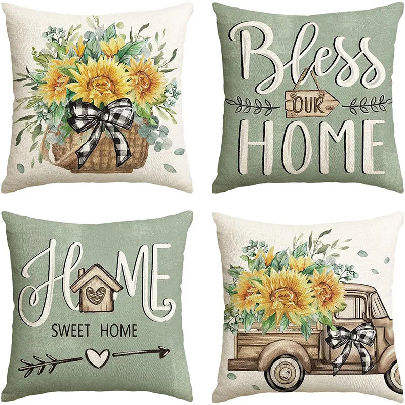 Afralia™ Nordic Flower Pattern Body Pillowcase for All Seasons in Linen Fabric