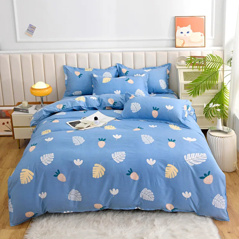 Afralia™ Pastoral Printed Cotton Comforter Cover for Queen King Bed - Four Seasons