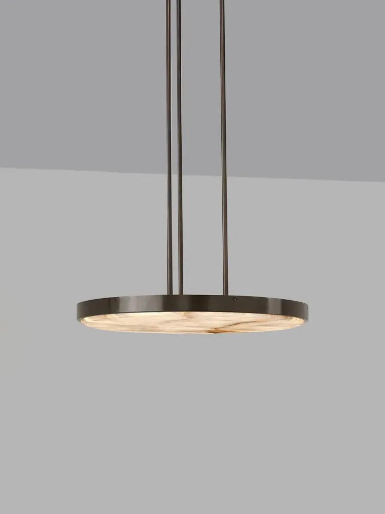 Afralia™ Round Spanish Marble Chandelier: Luxury Black Indoor Ceiling Light Fixtures for Dining Room