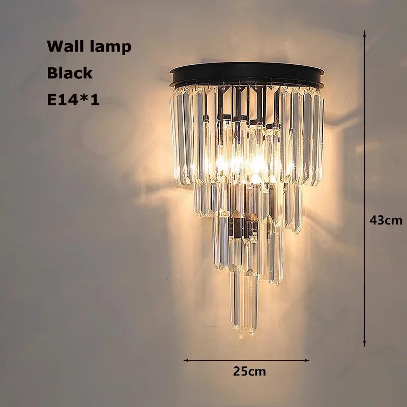 "Afralia™ Crystal Collection LED Black Gold Chandelier for Dinning Room"