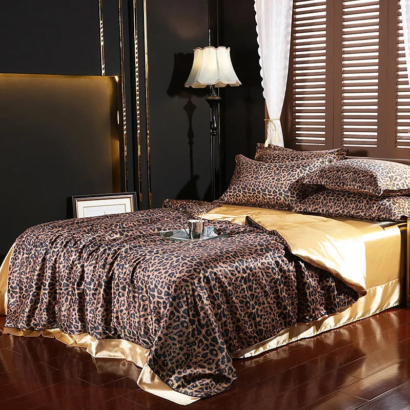 Afralia™ Silk Summer Bedding Set: Double-Sided Cooling Comforter & Soft Satin Sheet - Single/Double