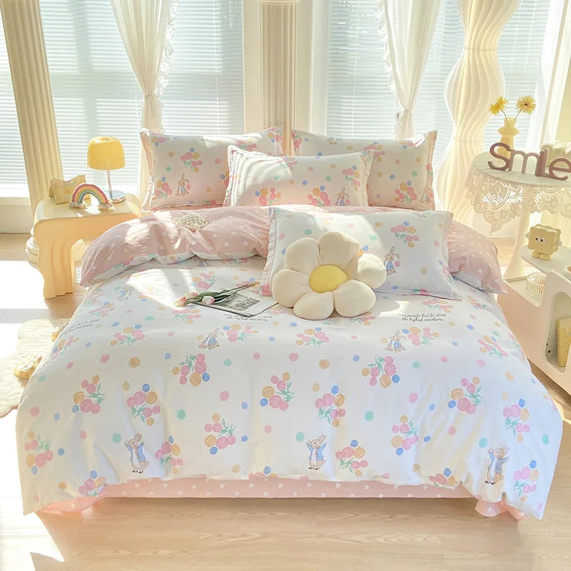 Afralia™ Cotton Printed Bedding Set for Sweet Cozy Sleep