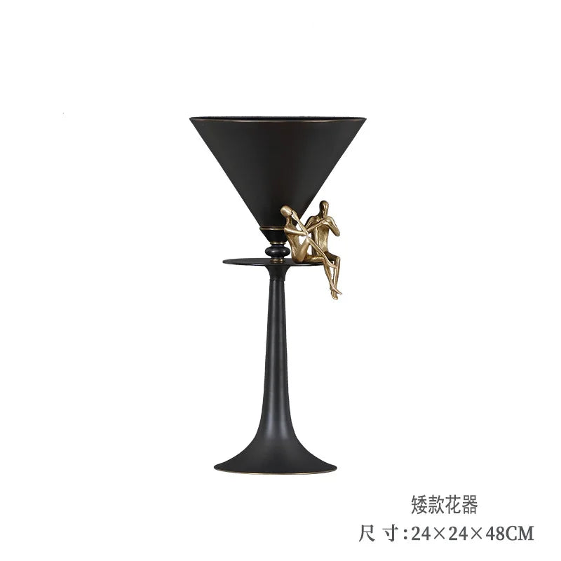 Afralia™ Geometric Bronze Vase for Home Decor