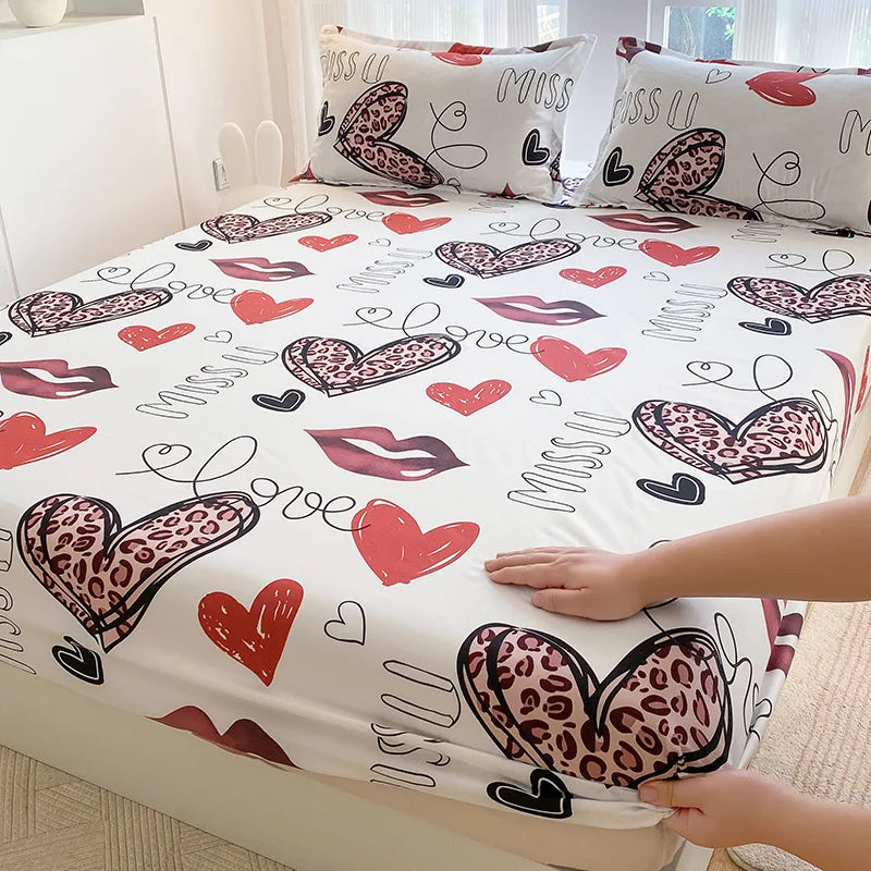 Afralia™ European Brushed Cotton Fitted Sheet for Full Size Mattress