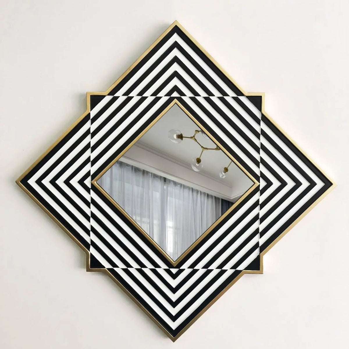 Afralia™ Nordic Wrought Iron Square Decorative Mirror