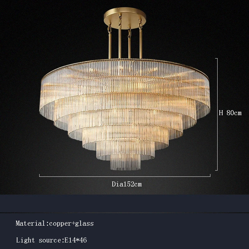 Afralia™ Nordic Luxury Brass Chandelier with Glass Shade