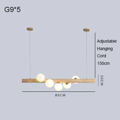 Afralia™ Nordic Wood G9 LED Chandeliers for Home Dining Decor
