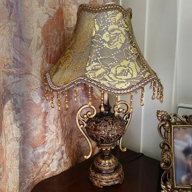 Afralia™ Retro European Style Bedside Desk Lamp for Luxurious Living Room and Study Table