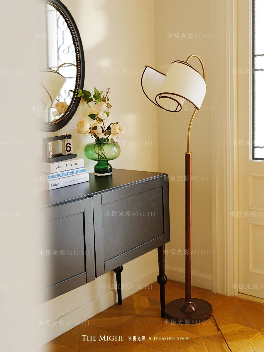 Afralia™ Vintage Solid Wood Floor Lamp for Retro Bedroom and Nanyang Living Room