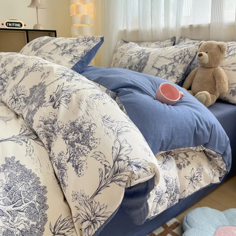 Afralia™ Spring Cotton Printed Duvet Set: Soft, Breathable, Cute Design, Various Sizes