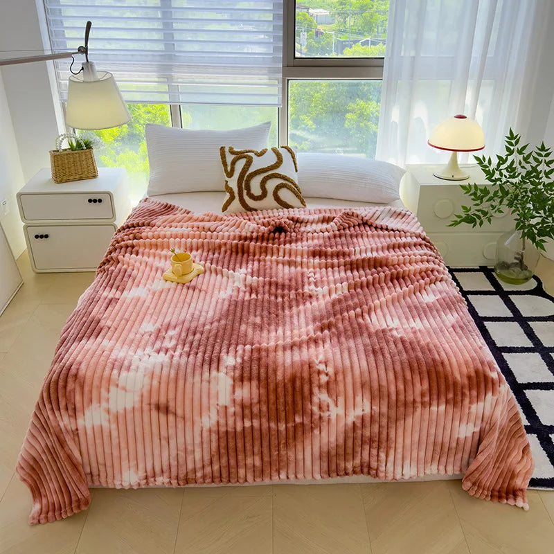 Afralia™ Marble Patterned Flannel Blanket - Multipurpose Office Nap Shawl & Cushion