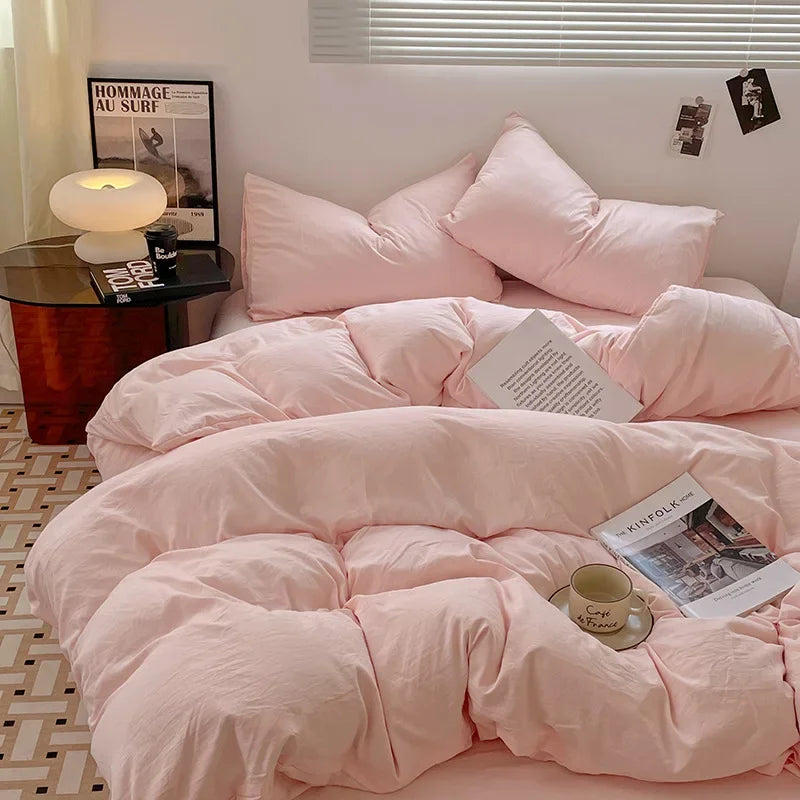 Afralia™ Cotton Bedding Set: Soft Duvet Sheets, Pillowcases, Comforter Set - All Seasons Comfort