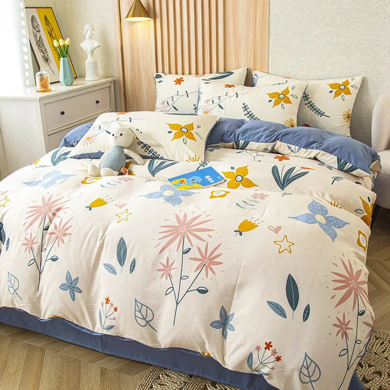 Afralia™ Floral Print Bedding Set - Cozy & Vibrant Quilt Set for Home, Bedroom, Dorm