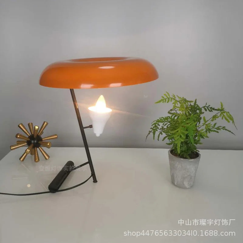 Afralia™ Nordic Minimalist Desk Lamp with Orange Lampshade for Living Study Room