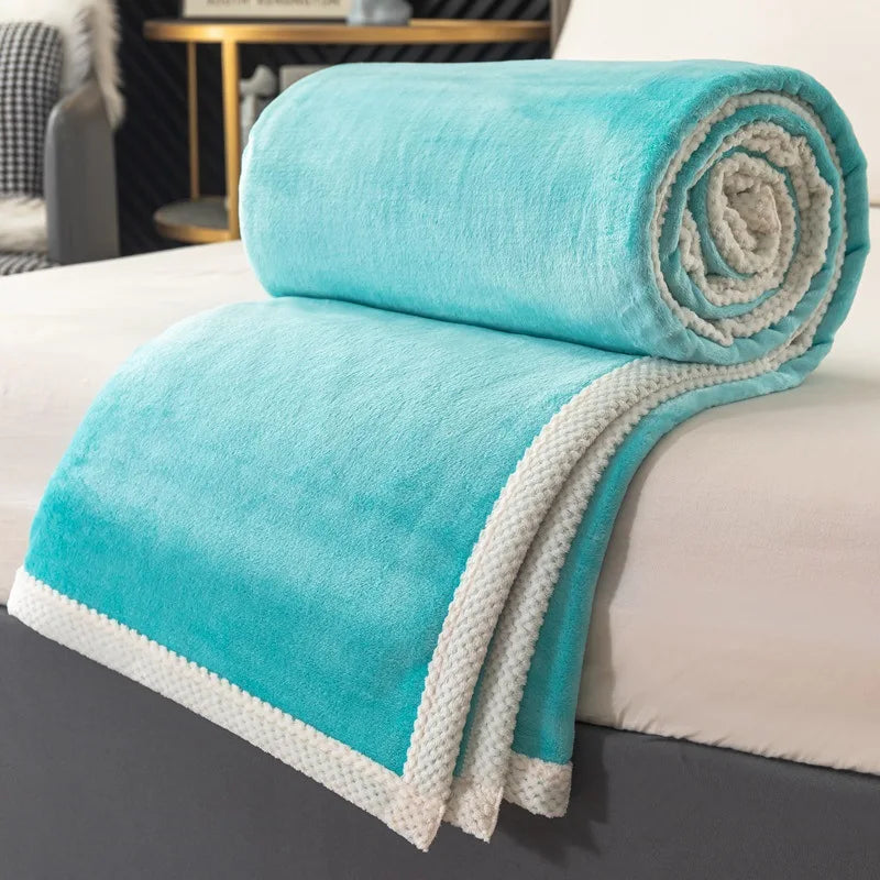 Afralia™ Nordic Double-Sided Milk Velvet Blanket Quilt, Soft All Seasons Nap Blanket