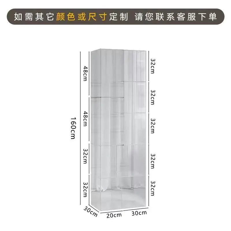 Afralia™ Modern Acrylic Bookcase Shelves: Light Luxury Art Museum Display Bookshelf