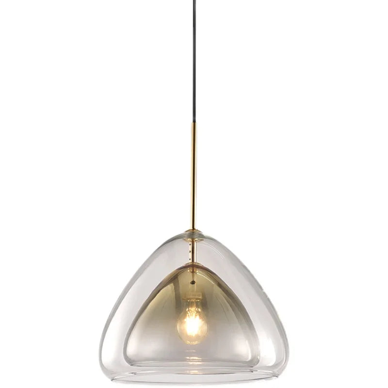 Afralia™ Gradient Glass Pendant Lamps: Luxury LED Chandeliers for Bedroom and Restaurant