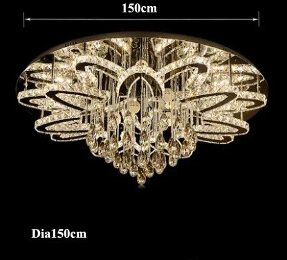 Afralia™ Crystal Stainless Steel LED RGB Chandelier for Modern Foyer & Living Room
