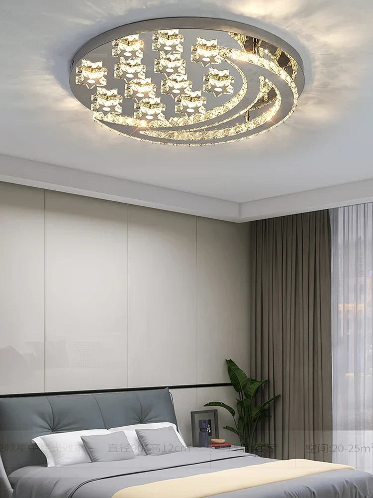 Afralia™ Heart Crystal LED Chandelier Modern Living Room Dining Ceiling Light