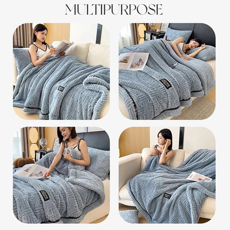 Afralia™ Double-Layer Luxury Coral Fleece Winter Blanket
