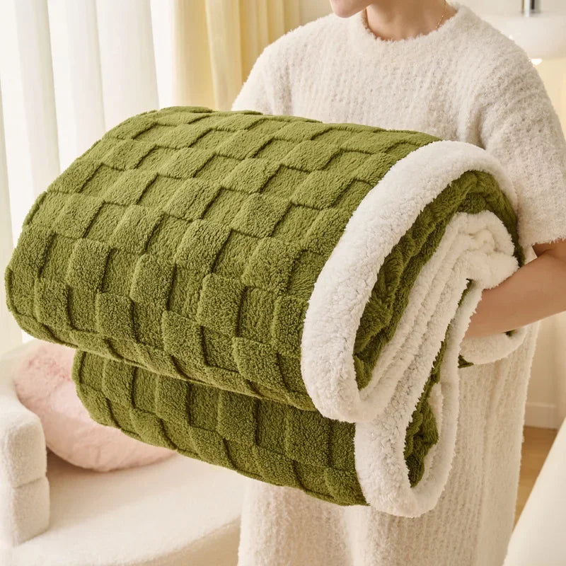 Afralia™ Taffeta Velvet Warm Blanket for Single Bed - Soft Nap Flannel Throws Blankets