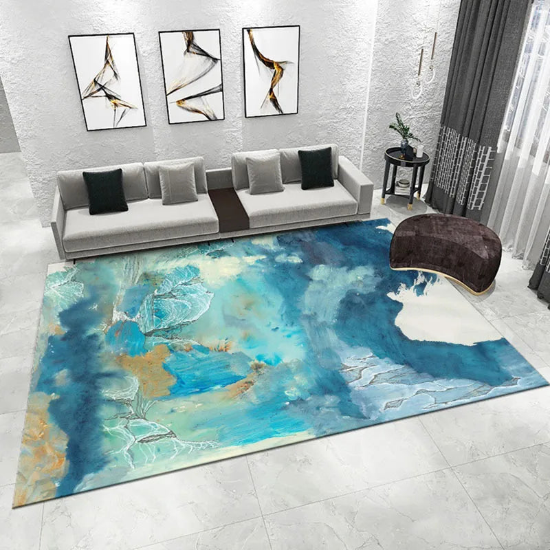 Afralia™ Nordic Faux Cashmere Carpet: Foldable, Waterproof, Abstract Floor Mat for Living Room