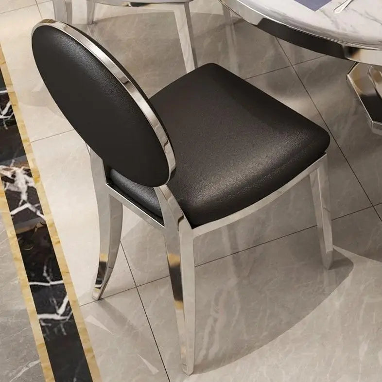 Afralia™ Stainless Steel Dining Chairs: Modern, Simple, and Luxurious for Home or Restaurant