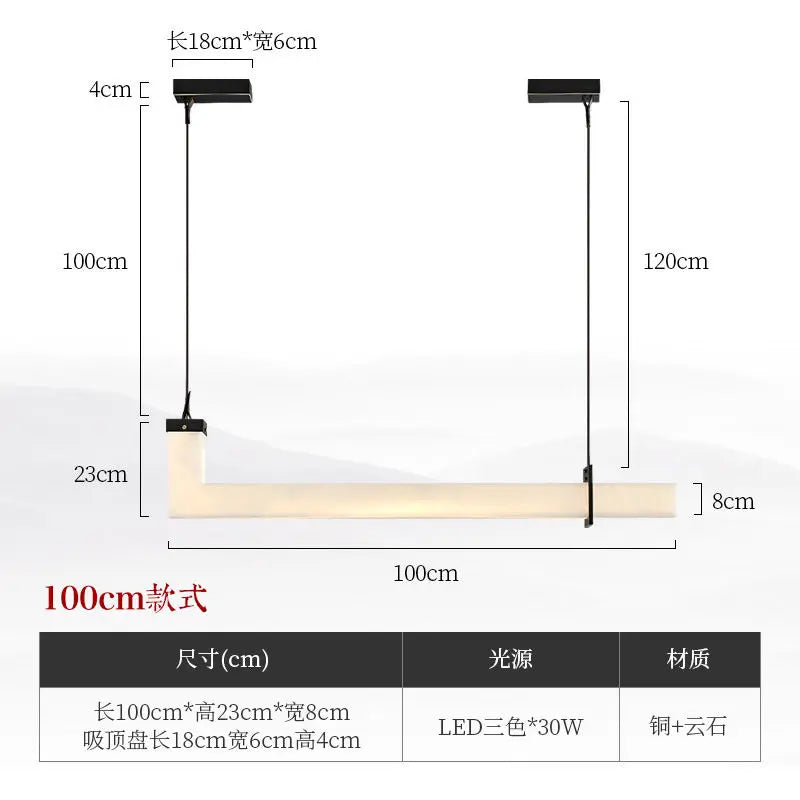Afralia™ Marble Pendant Lights with Black Stone Belt Hanglamp for Dining Room