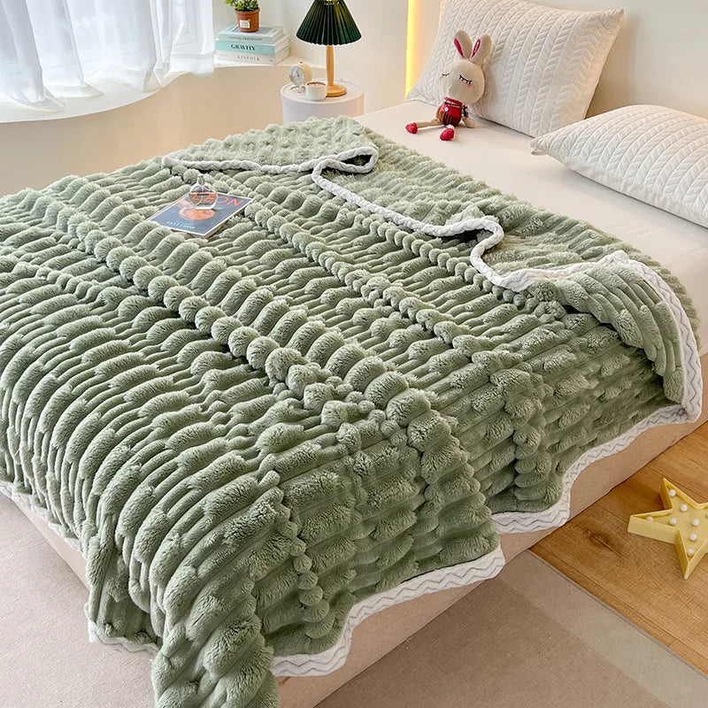 Afralia™ Bamboo Velvet Blanket: Soft Flannel Sofa Cover & Shawlecessory