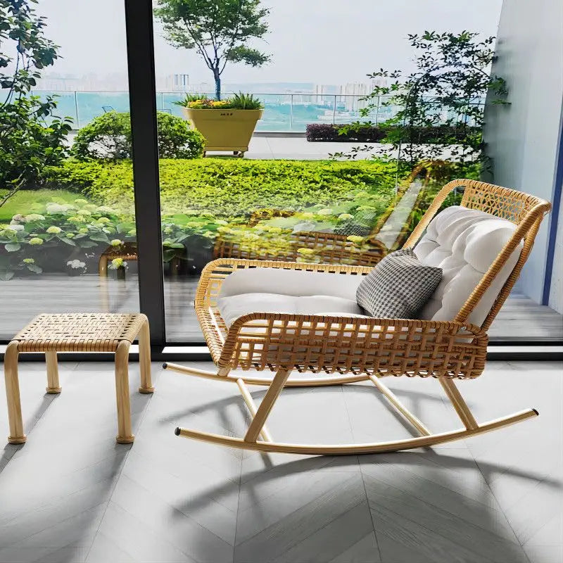 Afralia™ Rattan Rocking Chair: Comfortable and Stylish Lounge Sofa for Carefree Living