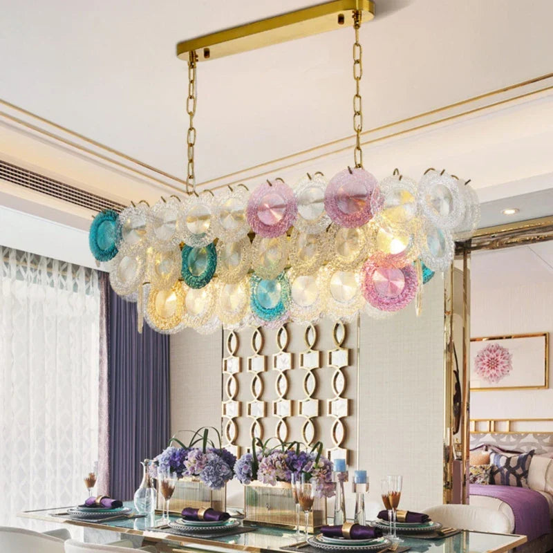 Afralia™ Glass Shade LED Chandelier for Bedroom Living Room Dining Decor