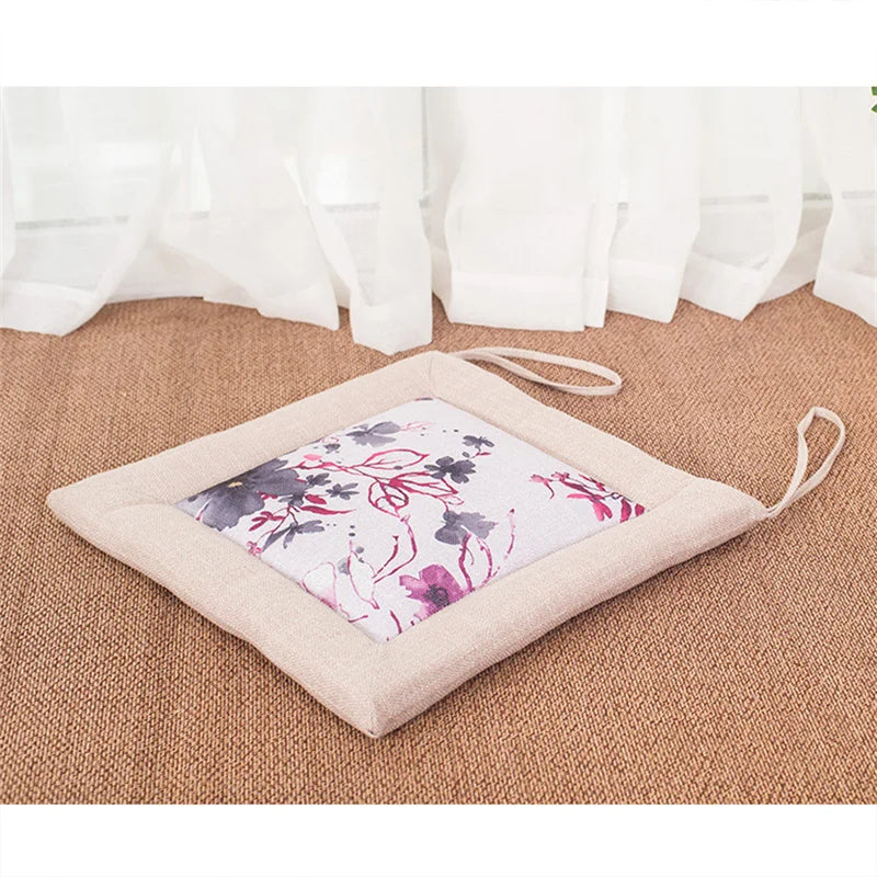 Afralia™ Linen Seat Cushion: Comfortable Non-slip Chair Pad with Strap