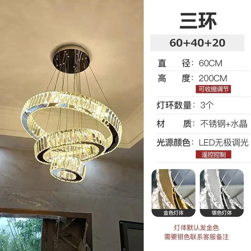 Afralia™ Crystal LED Chandelier for Modern European Style Living Room Lighting