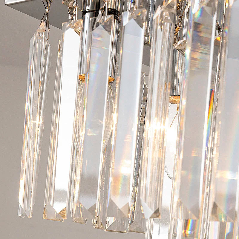 Afralia™ Silver Crystal Chandelier: Luxury LED Pendant for Dining Room & Kitchen Island