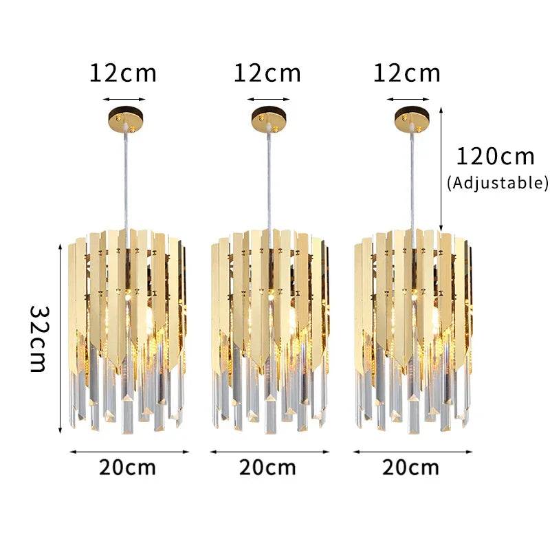 Afralia™ Modern Gold Crystal LED Chandelier for Home Luxury Indoor Lighting