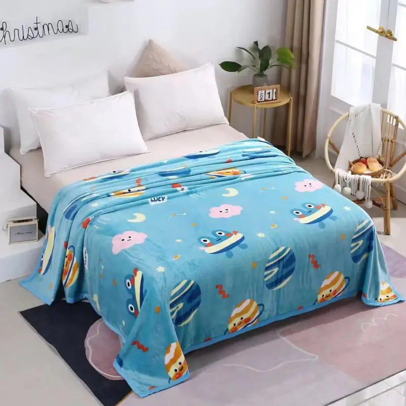 Afralia™ Flannel Summer Blanket: Double-Sided Sofa & Office Nap Blanket
