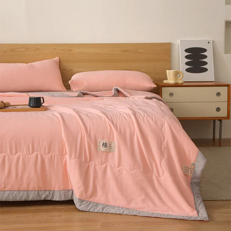Afralia™ Pure Cotton Summer Quilt: Soft, Breathable, Washable, Skin-Friendly Blanket