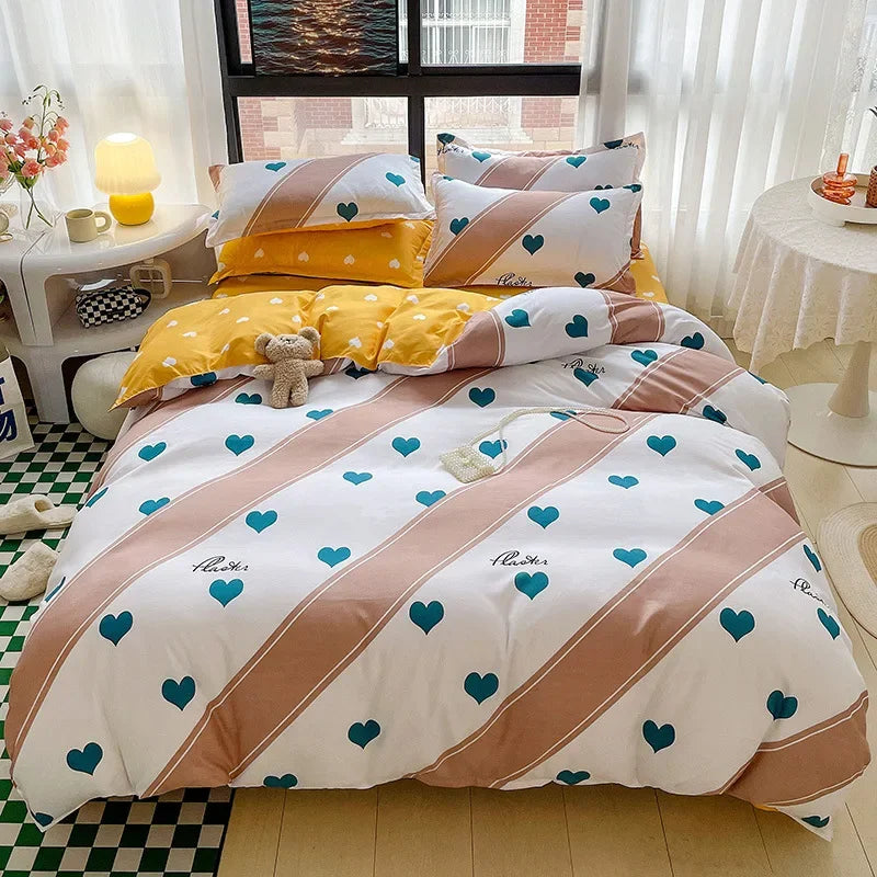 Afralia™ Nordic Style Letter Print Bedding Set, Single/Double/Queen/King Size, Soft & Non-Pilling Comforter Kit.