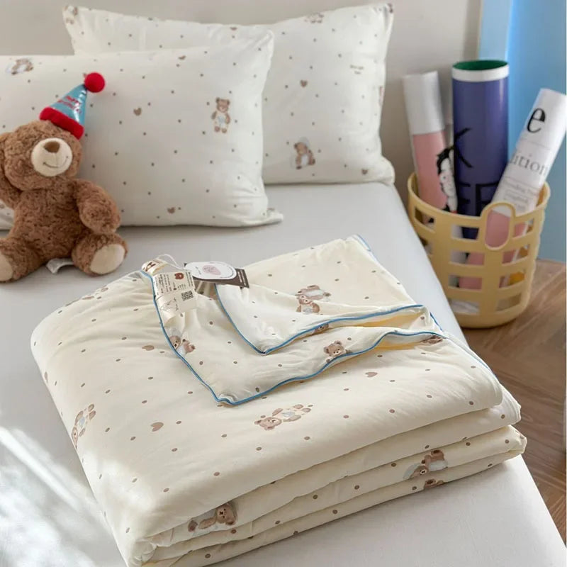 Afralia™ Children Cartoon Summer Cooling Quilt - Double Bed Breathable Thin Blanket Duvet