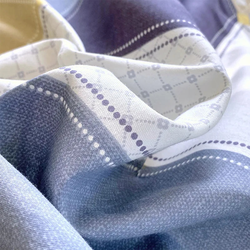 Afralia™ Nordic Plaid Cotton Duvet Cover for All Seasons - Single/Double Bed