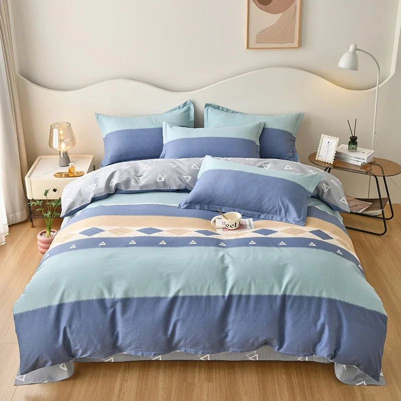 Afralia™ Romantic Flower Print Cotton Bedding Set with Ultra Soft Duvet Cover & Bed Linens