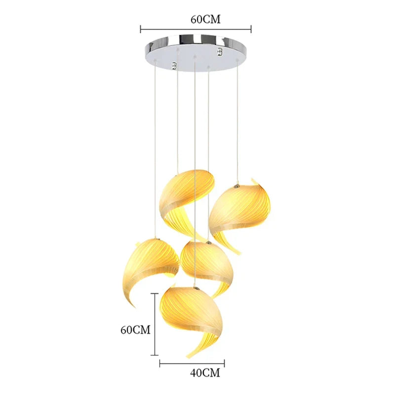 Afralia™ Conch Shell Chandelier LED Pendant Lamp for Dining Room Bar Island