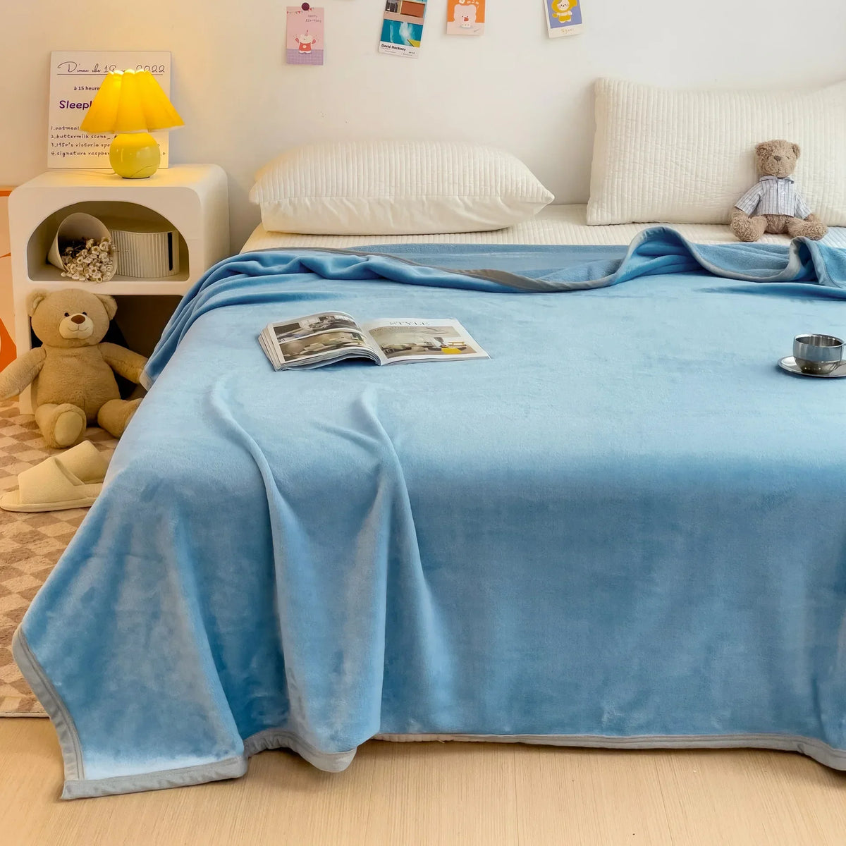 Afralia™ Cartoon Milk Velvet Blanket: Soft Coral Fleece Summer Sofa Cover & Queen Blanket